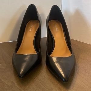 Calvin Klein Calfskin Heels with Silver Detail